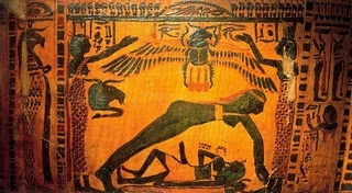 La diosa egipcia Nut cubriendo a Geb