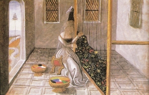 Dama tejiendo un tapiz, C. de Pizan, Cité des Dames